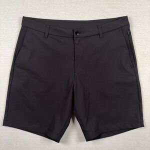 lululemon athletica Men's Black Flat-Front Athletic Shorts